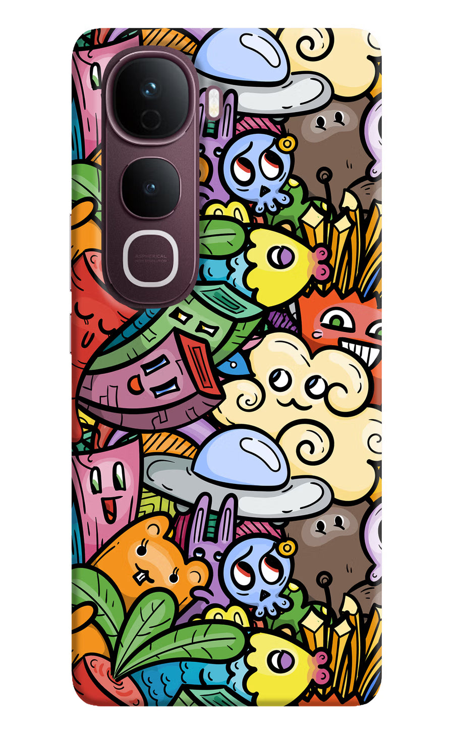 Veggie Doodle Vivo Y400 Pro 5G Back Cover, Hard case