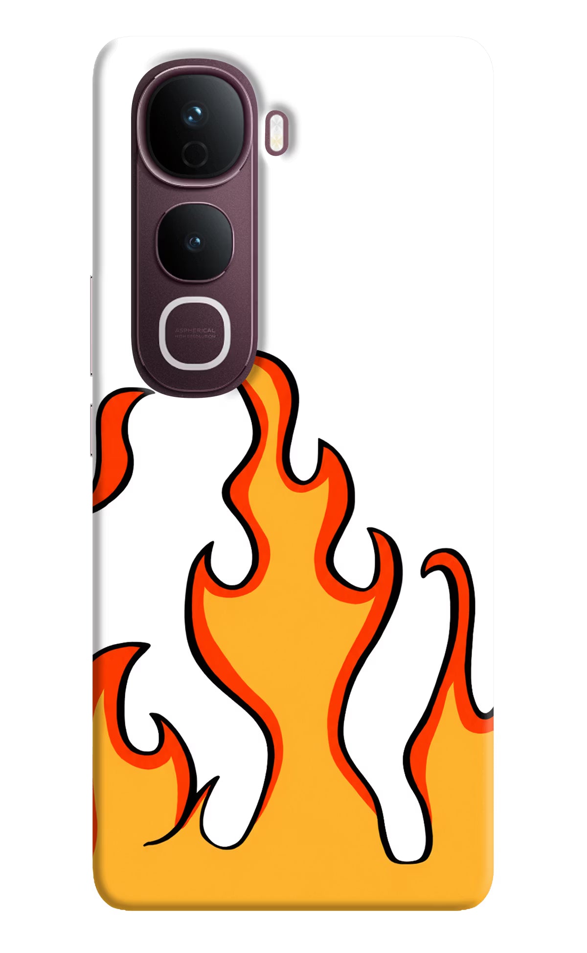 Fired Up – White Vivo Y400 Pro 5G Hard Case Back Cover by Casekaro