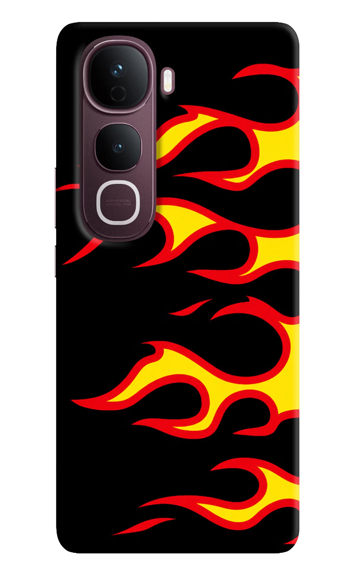 Side Sweep Flames Vivo Y400 Pro 5G Hard Case Back Cover by Casekaro