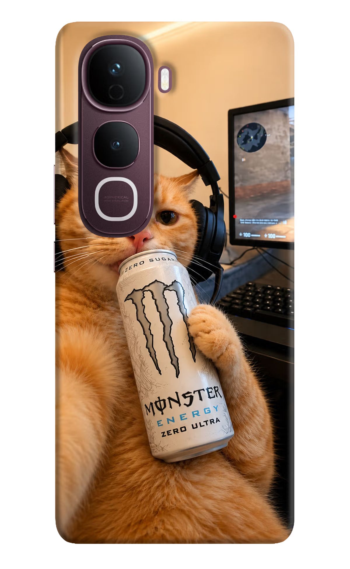 Gamer Cat Energy Vivo Y400 Pro 5G Back Cover