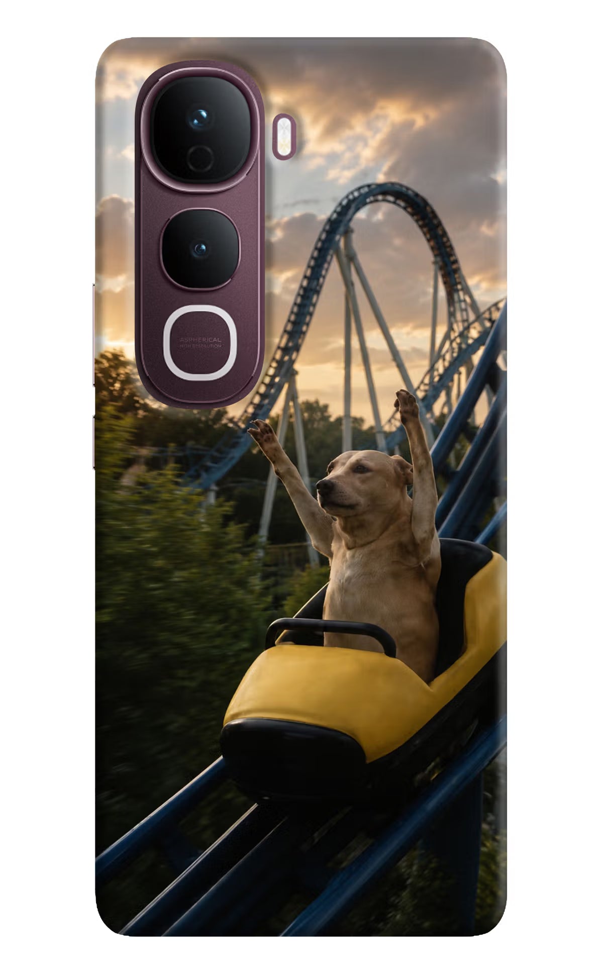 Rollercoaster Dog Vivo Y400 Pro 5G Hard Case Back Cover by Casekaro