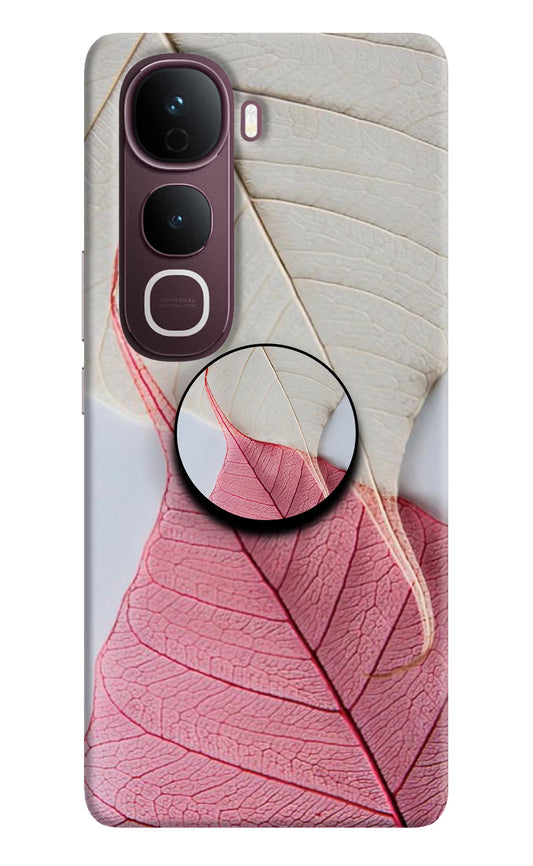 White Pink Leaf Vivo Y400 Pro 5G Pop Case