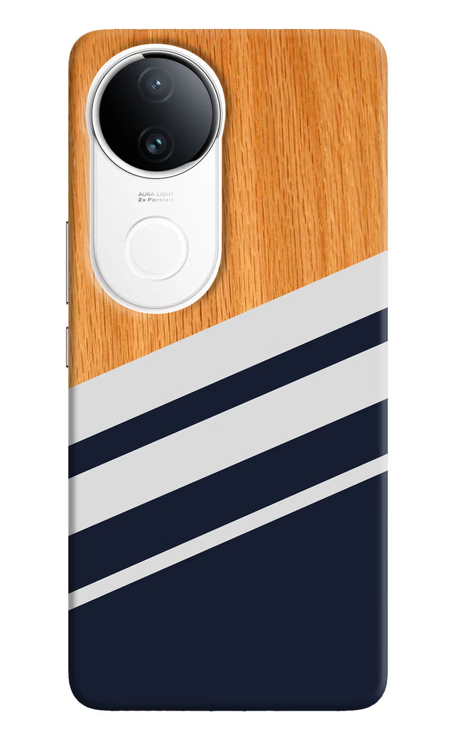 Blue and white wooden iQOO Z10R 5G Hard Case Back Cover by Casekaro
