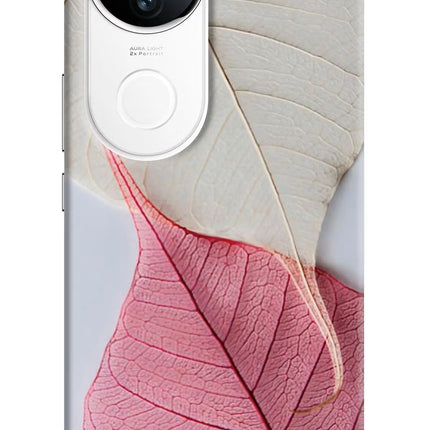 White Pink Leaf iQOO Z10R 5G Hard Case Back Cover by Casekaro