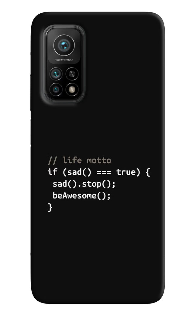 Life Motto Code Mi 10T Pro Back Cover