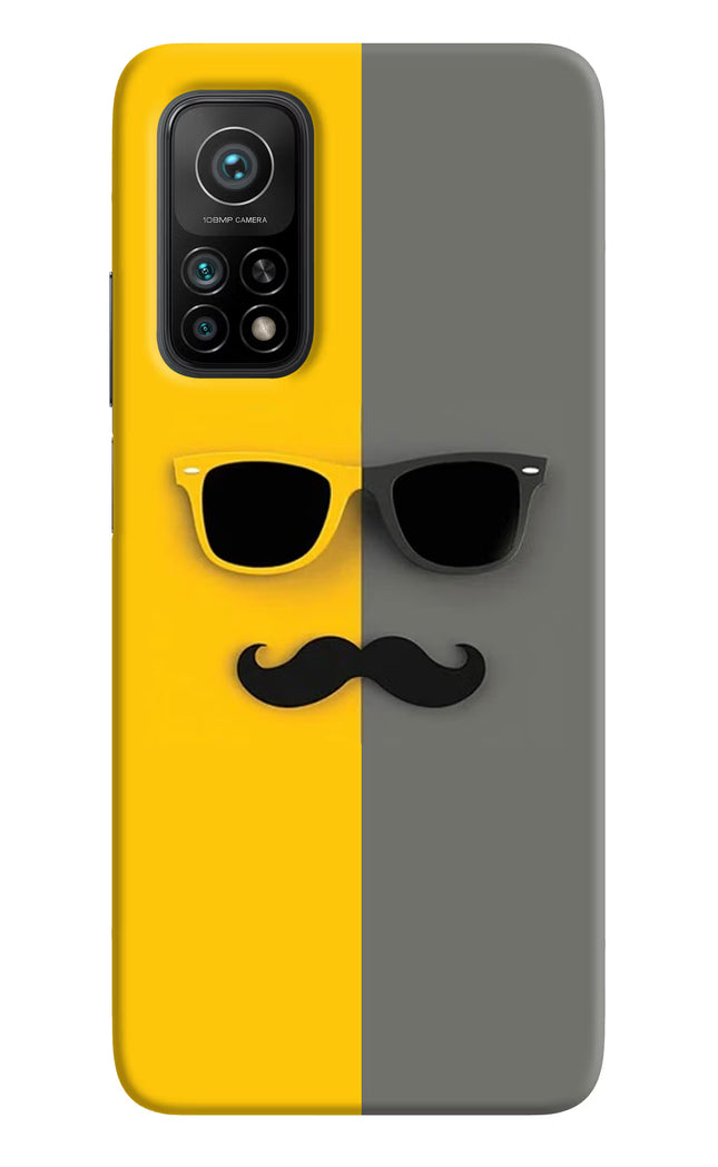 Sunglasses with Mustache Mi 10T Pro Back Cover