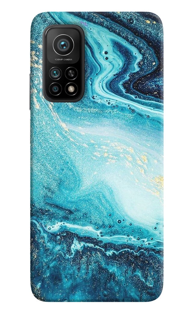 Blue Glitter Marble Mi 10T Pro Back Cover