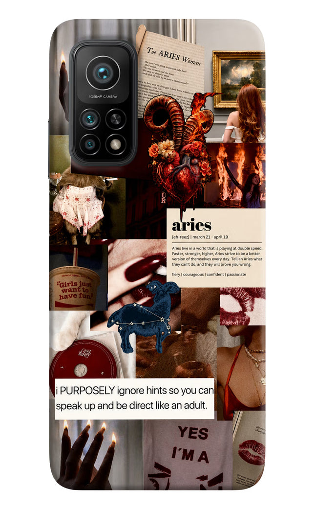 Zodiac Aries Mi 10T Pro Hard Case Back Cover by Casekaro