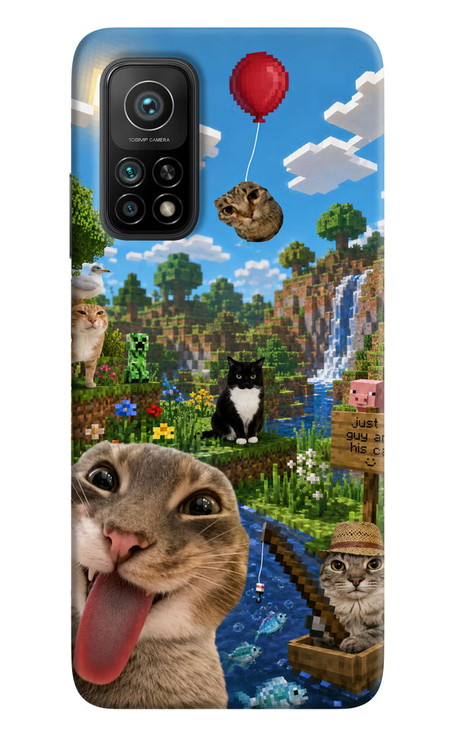 Minecraft Cat Chaos Mi 10T Pro Hard Case Back Cover by Casekaro