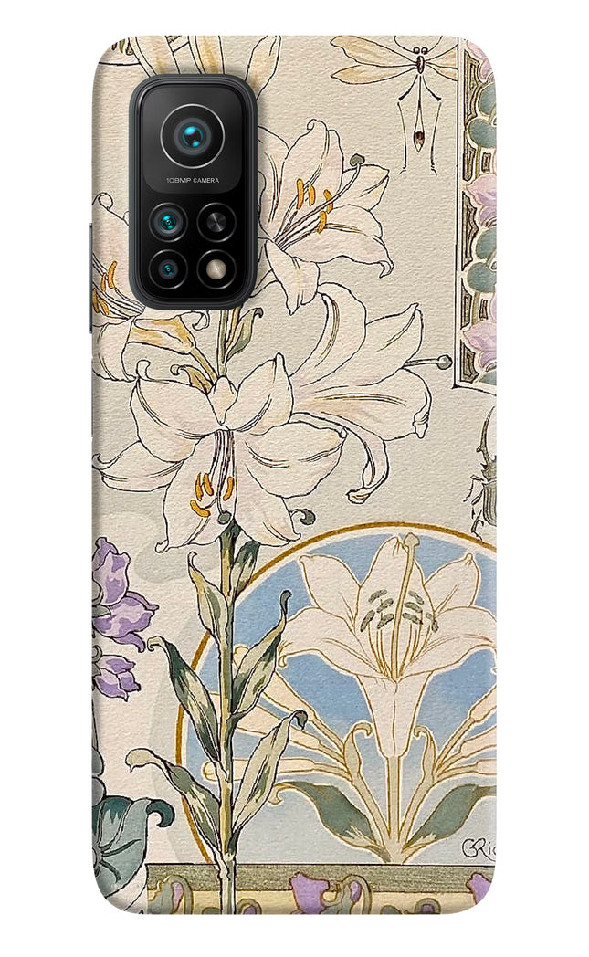 White Lily Mi 10T Pro Hard Case Back Cover by Casekaro