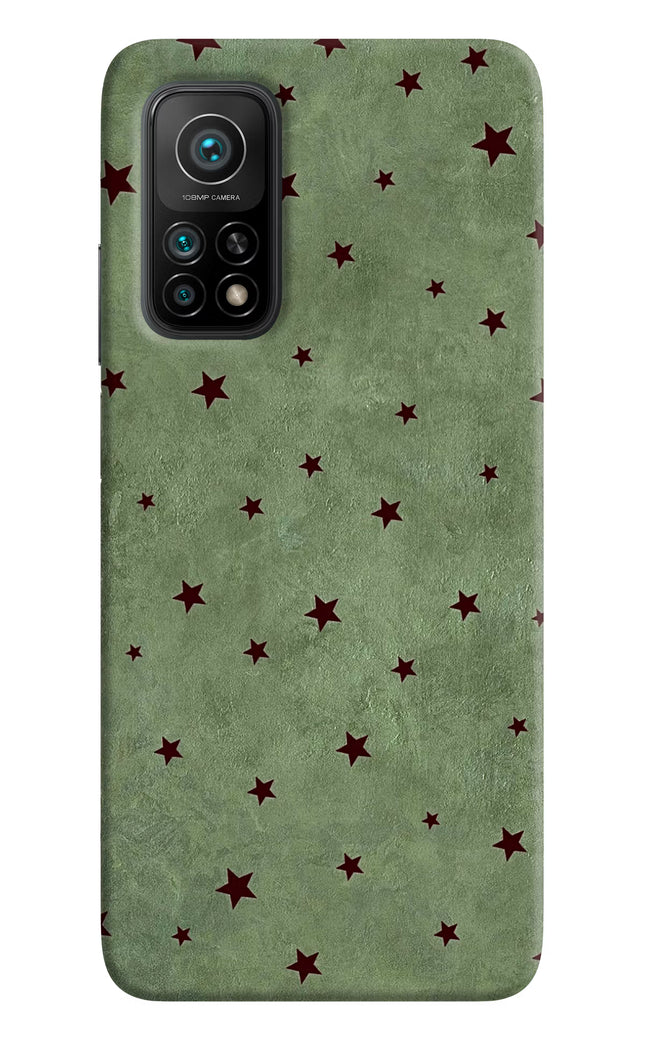 Green Stars Mi 10T Pro Hard Case Back Cover by Casekaro