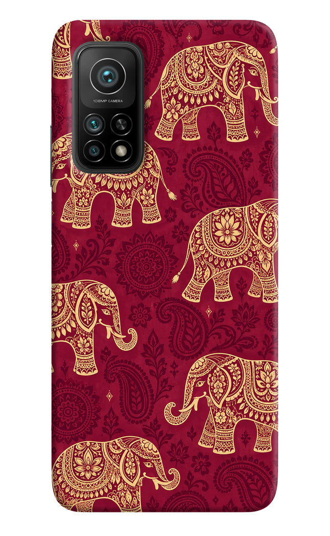 Maroon Elephant Mi 10T Pro Back Cover