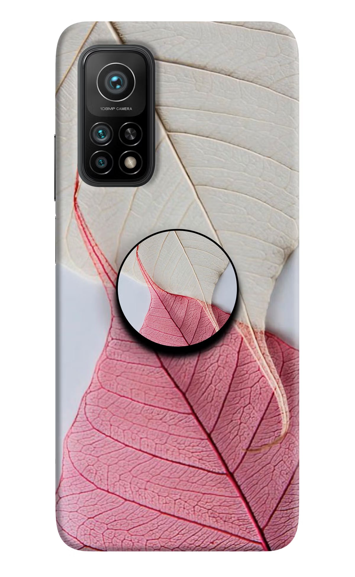White Pink Leaf Mi 10T Pro Pop Case
