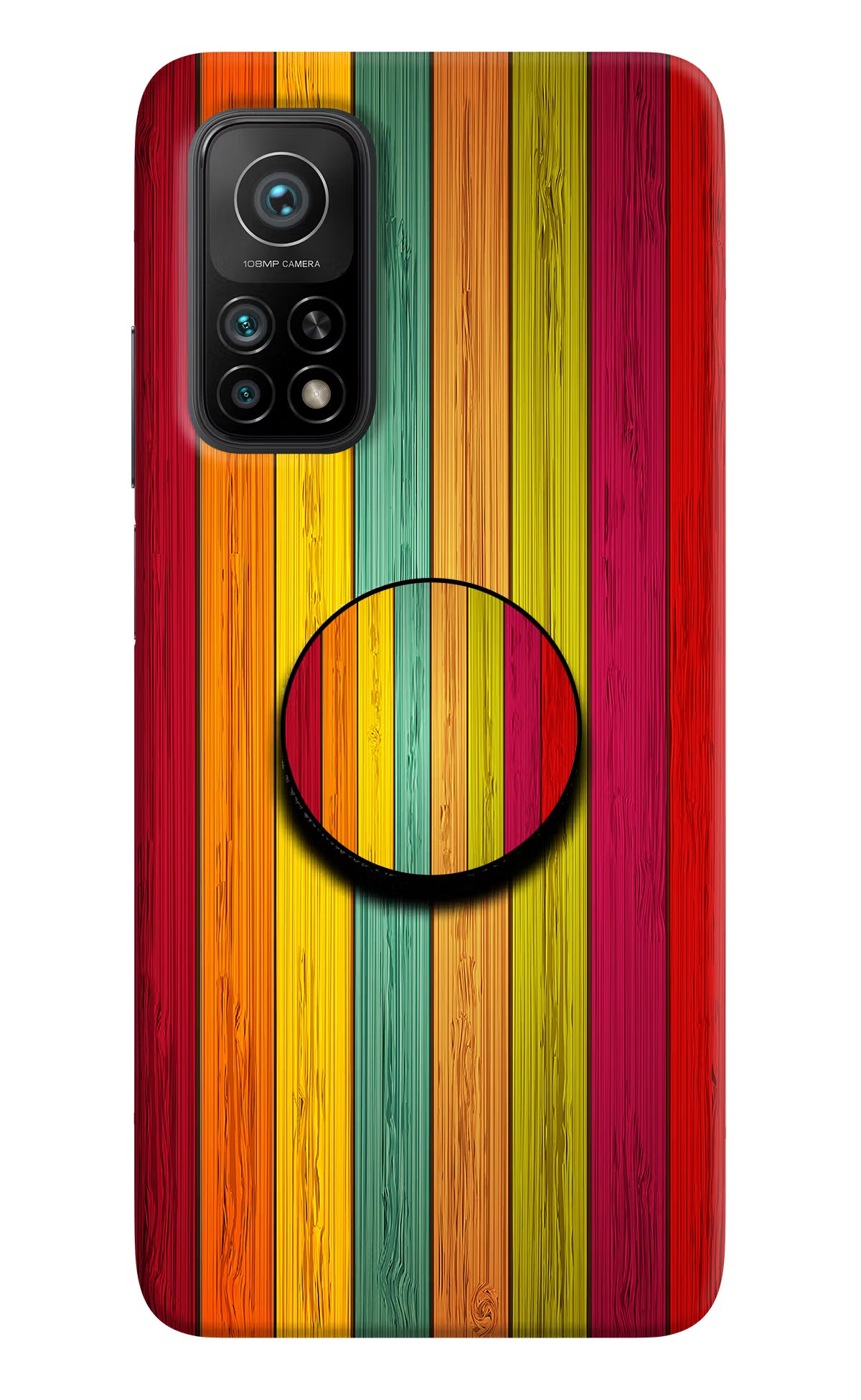 Multicolor Wooden Mi 10T Pro Pop Case