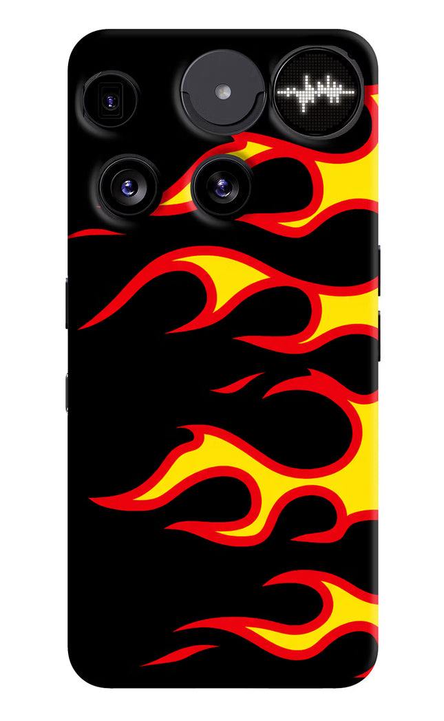 Side Sweep Flames Nothing Phone 3 Hard Case Back Cover by Casekaro