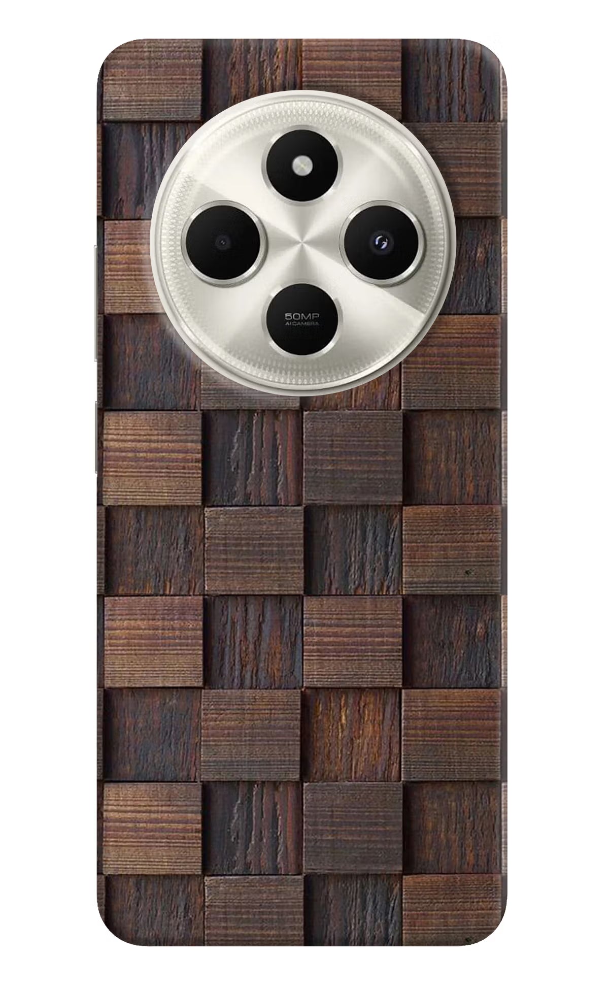 Wooden Cube Design Poco C75 5G Hard Case Back Cover by Casekaro