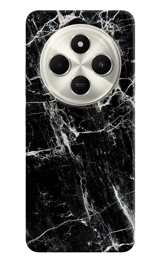 Black Marble Texture Poco C75 5G Hard Case Back Cover by Casekaro