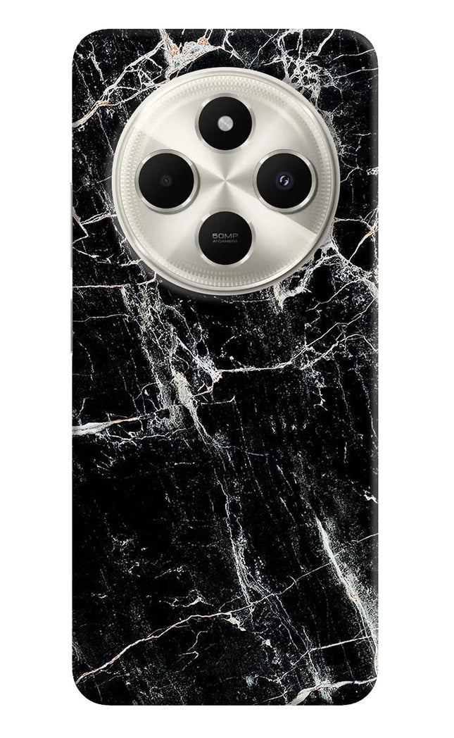 Black Marble Texture Poco C75 5G Hard Case Back Cover by Casekaro