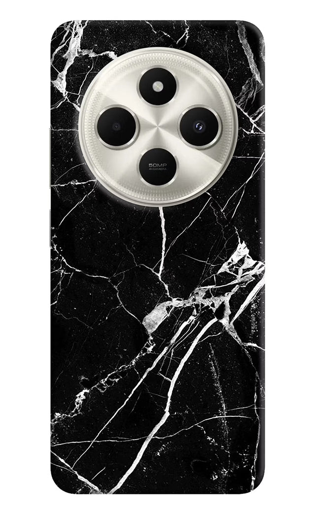 Black Marble Pattern Poco C75 5G Hard Case Back Cover by Casekaro
