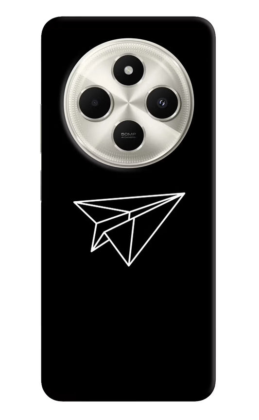 Paper Plane White Poco C75 5G Hard Case Back Cover by Casekaro