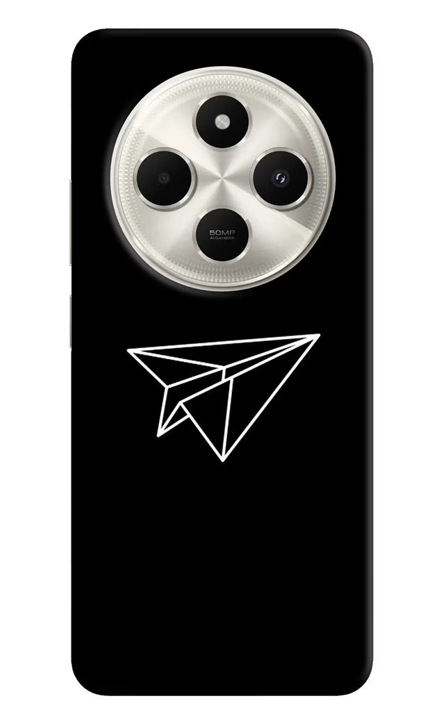 Paper Plane White Poco C75 5G Hard Case Back Cover by Casekaro