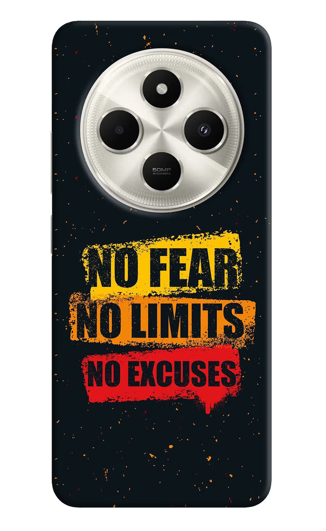 No Fear No Limits No Excuse Poco C75 5G Hard Case Back Cover by Casekaro