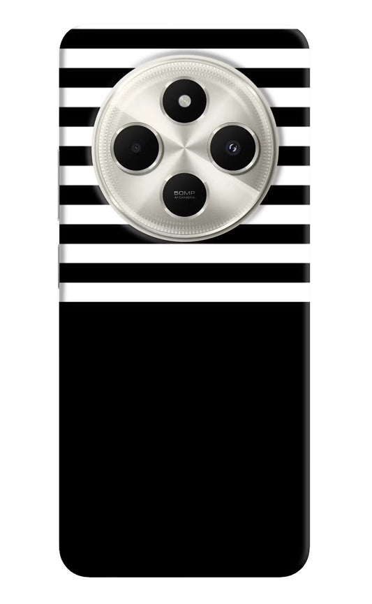 Black and White Print Poco C75 5G Hard Case Back Cover by Casekaro