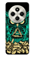 Green Owl Poco C75 5G Hard Case Back Cover by Casekaro