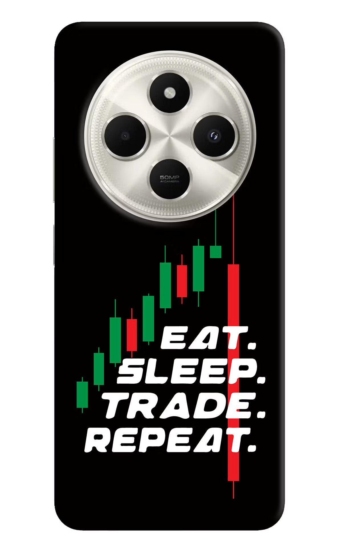 Eat Sleep Trade Repeat Poco C75 5G Hard Case Back Cover by Casekaro