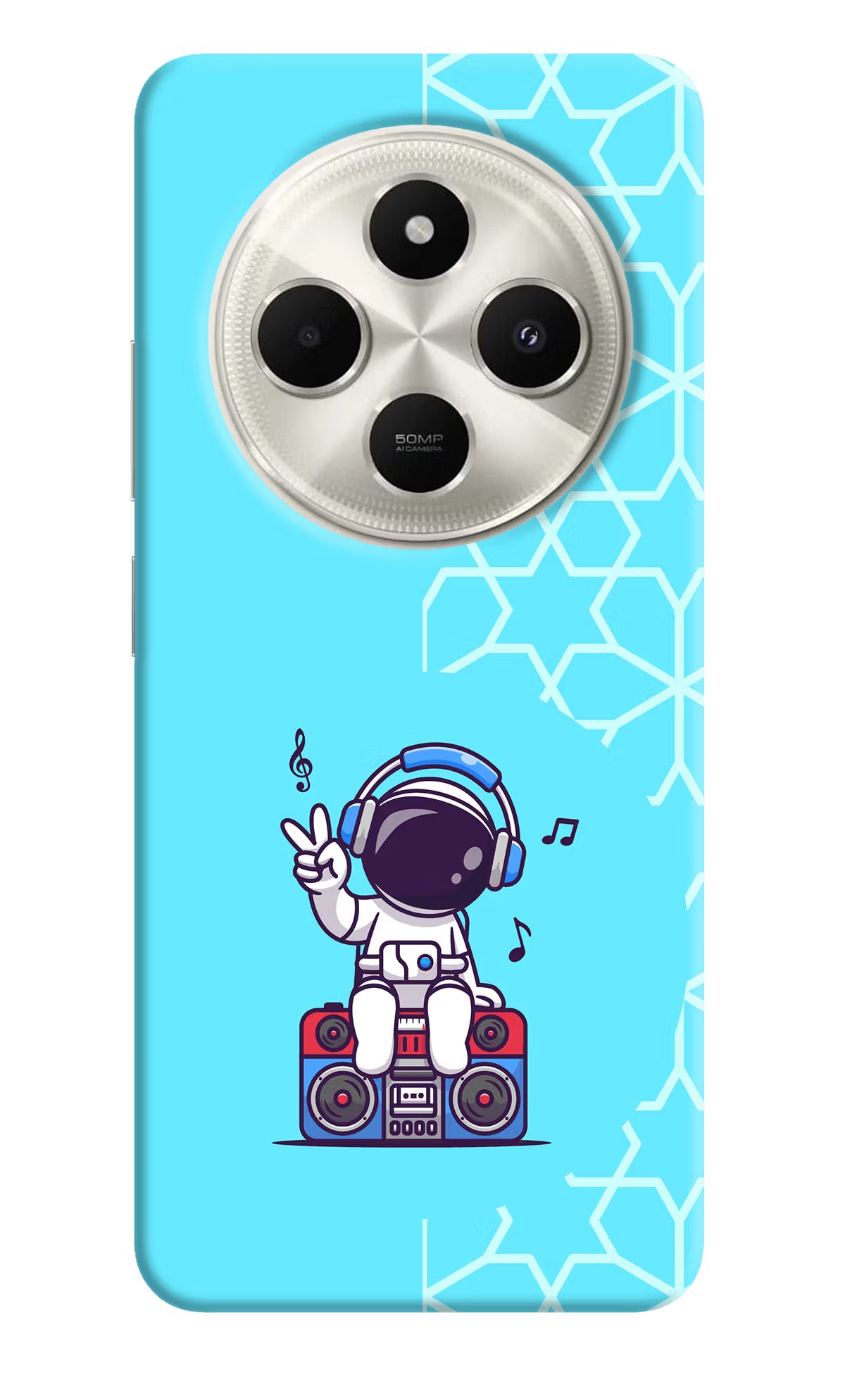 Cute Astronaut Chilling Poco C75 5G Hard Case Back Cover by Casekaro