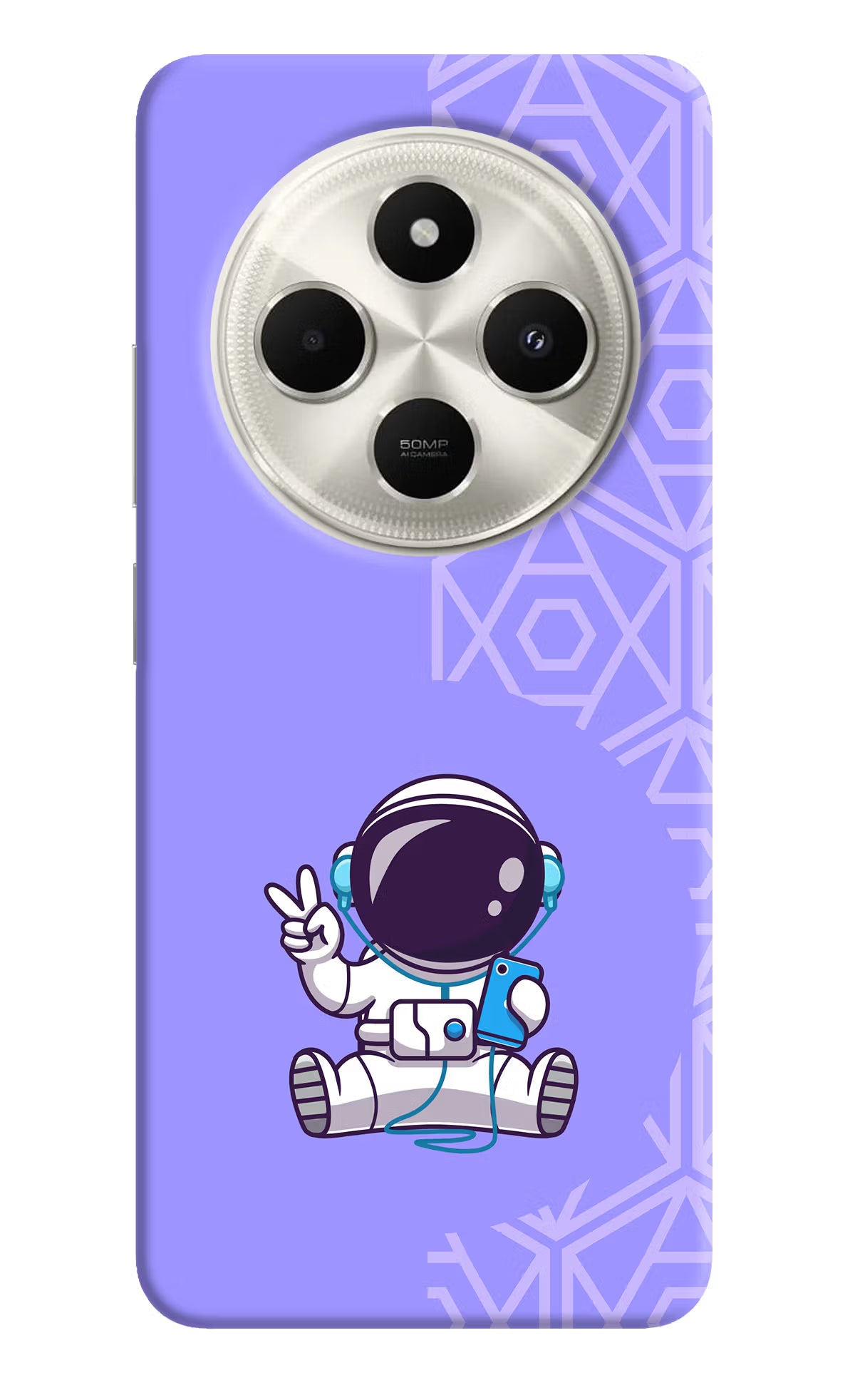 Cute Astronaut Chilling Poco C75 5G Hard Case Back Cover by Casekaro