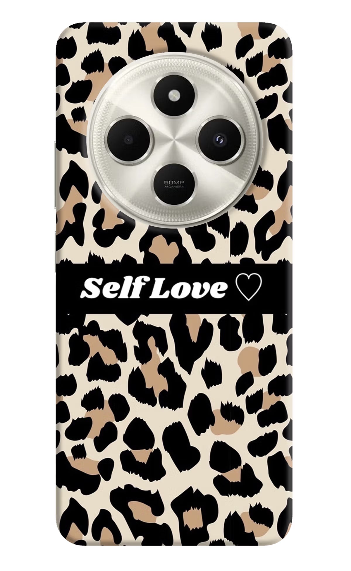 Leopard Print Self Love Poco C75 5G Hard Case Back Cover by Casekaro