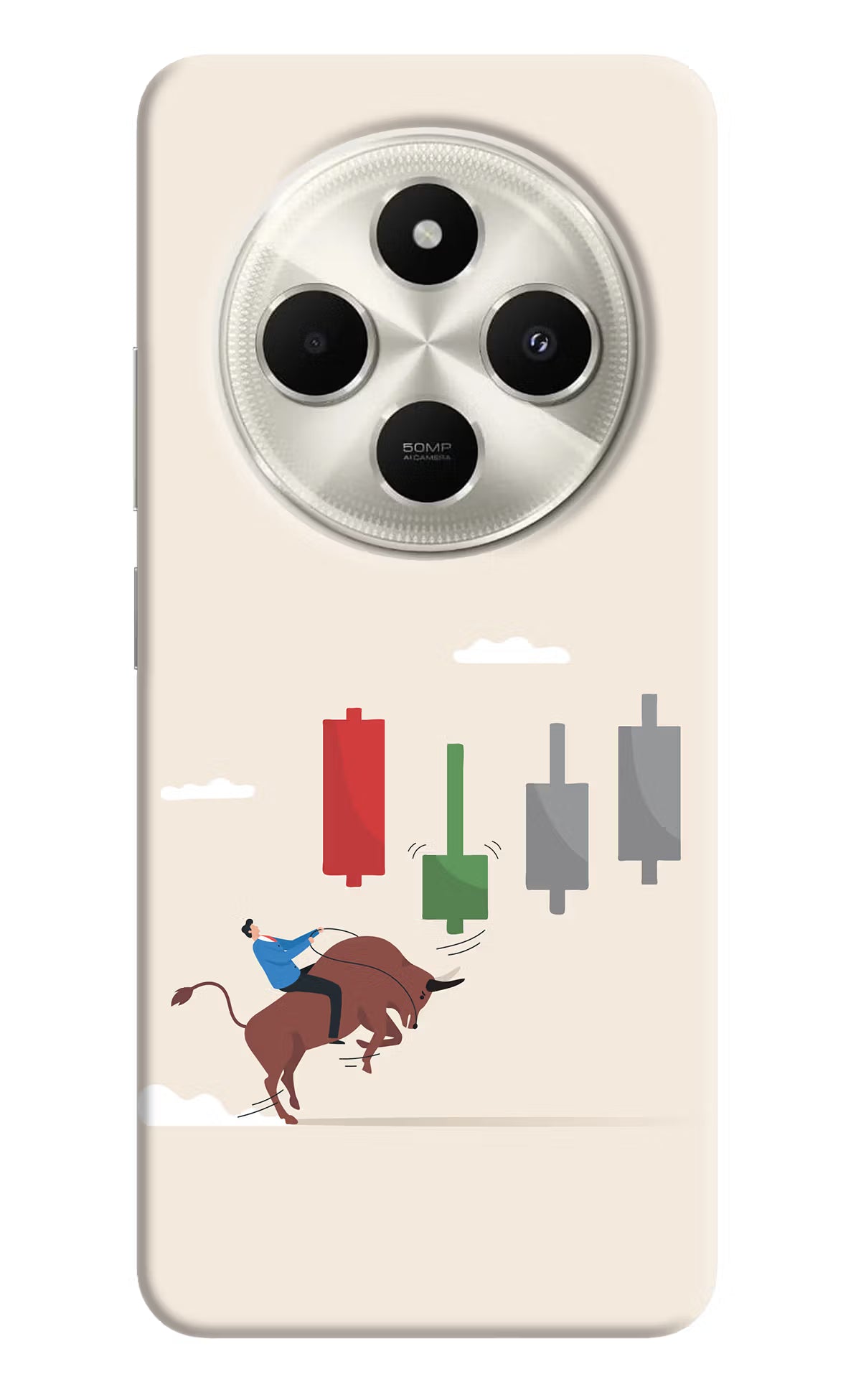 Bull Trading Momentum Poco C75 5G Hard Case Back Cover by Casekaro