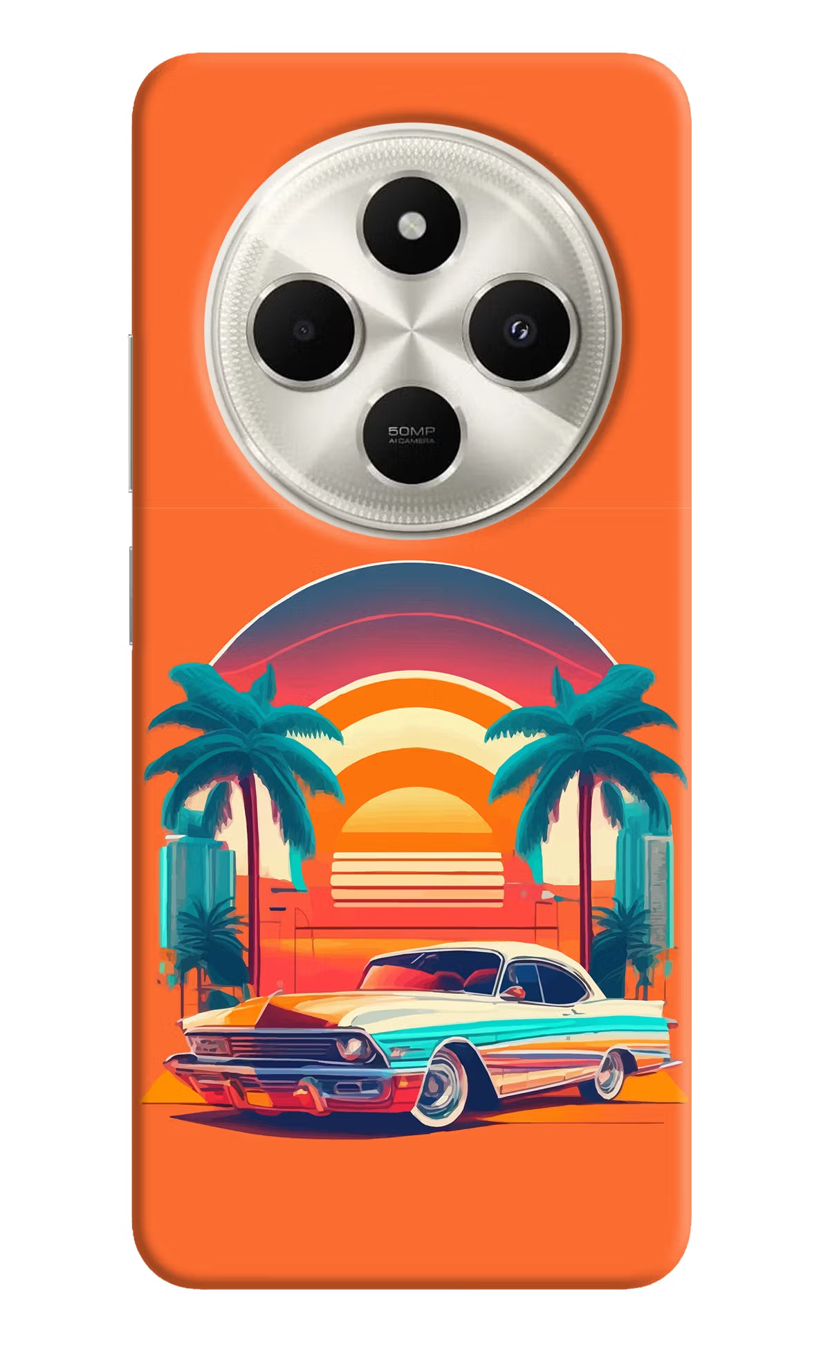 Palm Drive 80s Poco C75 5G Hard Case Back Cover by Casekaro