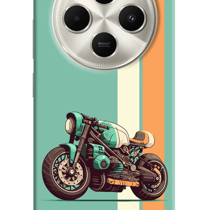 Striped Moto Drift Poco C75 5G Hard Case Back Cover by Casekaro