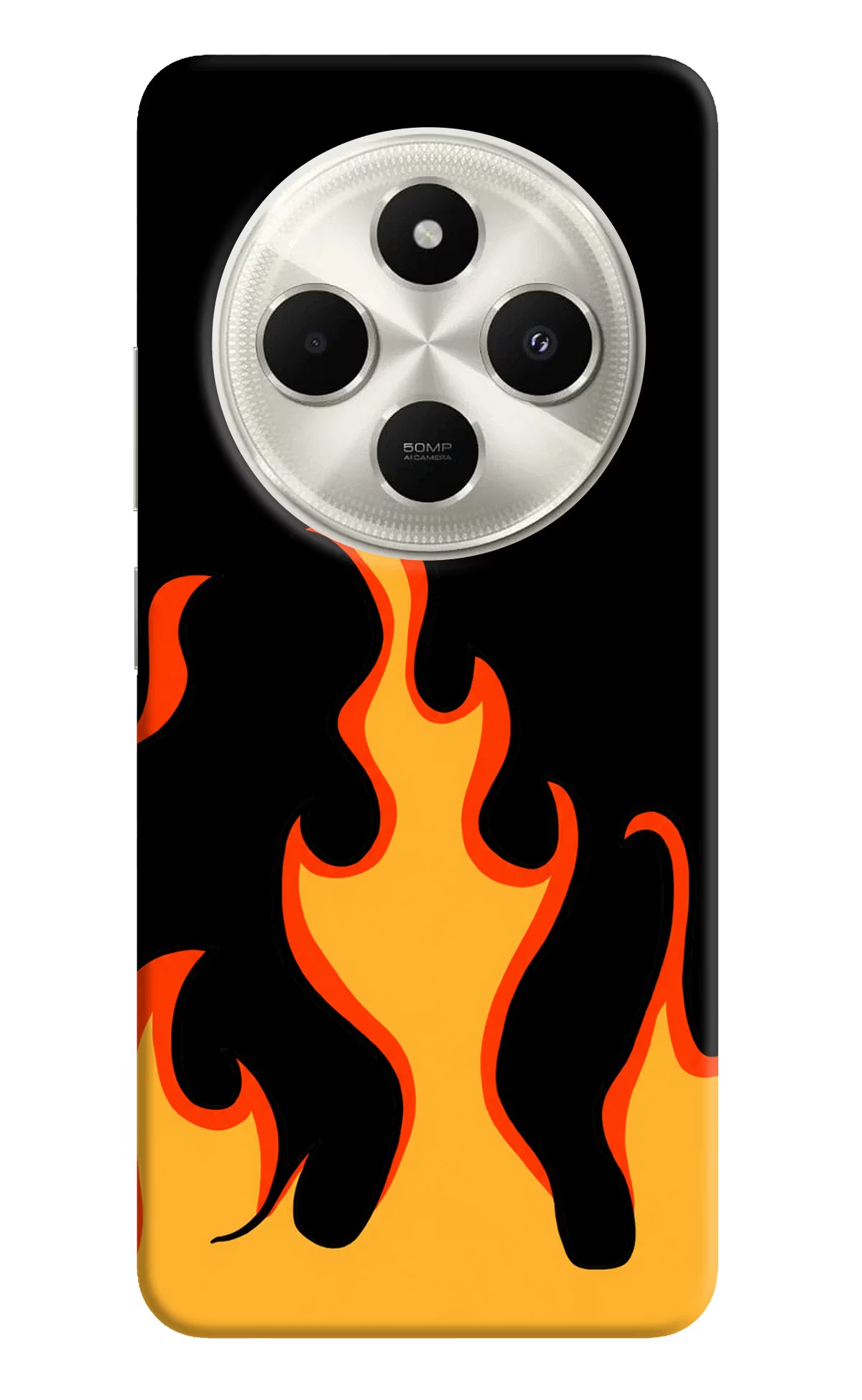 Fired Up – Black Poco C75 5G Hard Case Back Cover by Casekaro