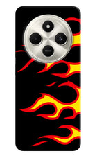 Side Sweep Flames Poco C75 5G Hard Case Back Cover by Casekaro