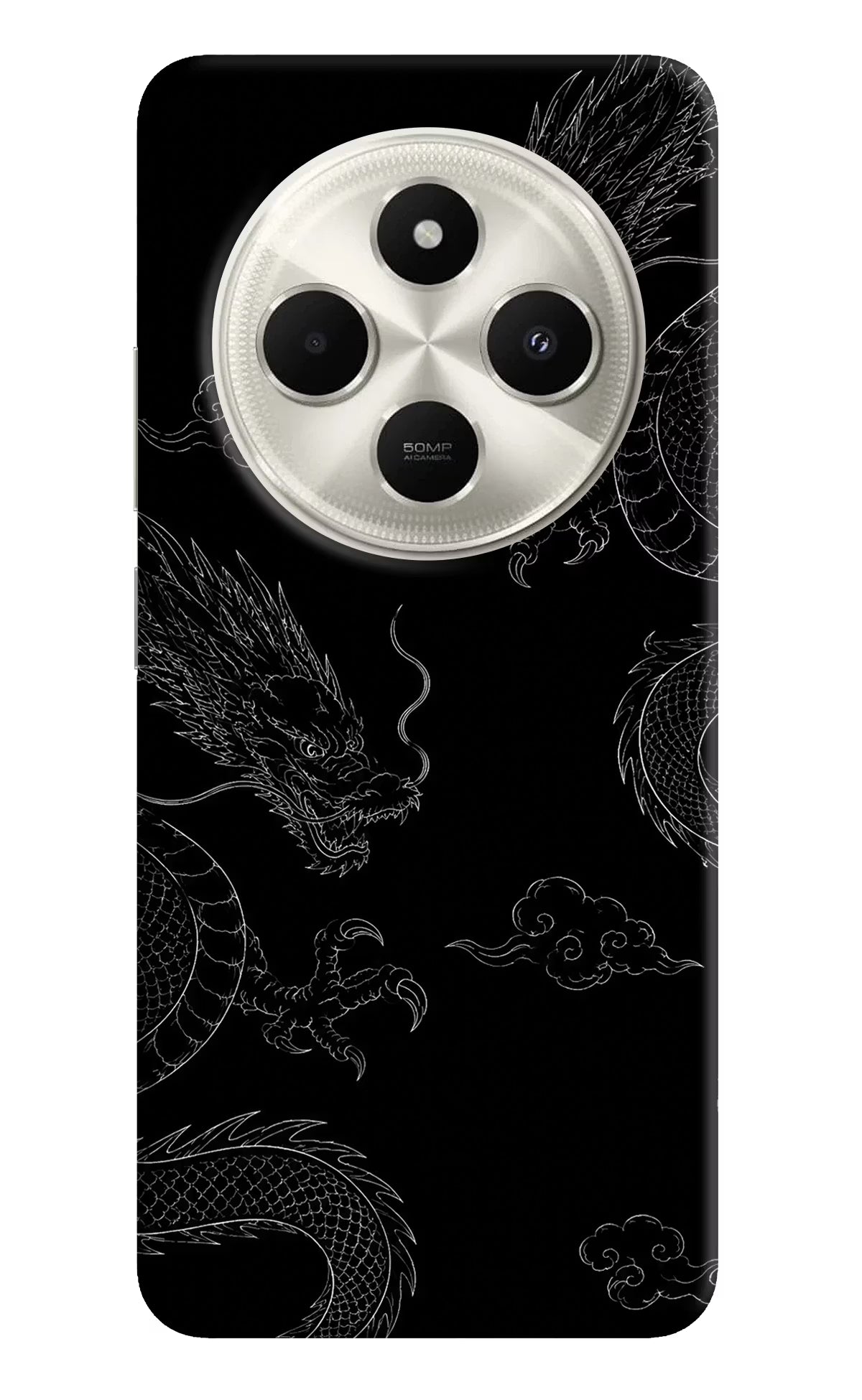 Twin Dragons Poco C75 5G Hard Case Back Cover by Casekaro