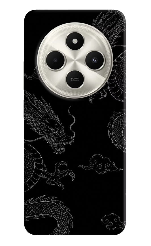 Twin Dragons Poco C75 5G Hard Case Back Cover by Casekaro