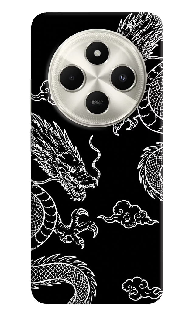 Twin Dragons Poco C75 5G Hard Case Back Cover by Casekaro