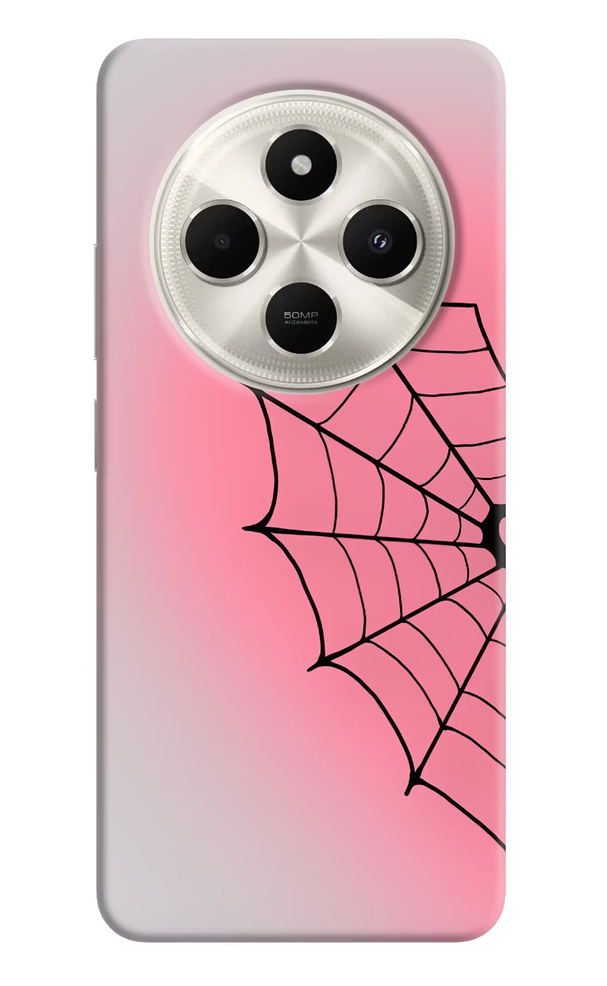 Pink Web Poco C75 5G Back Cover