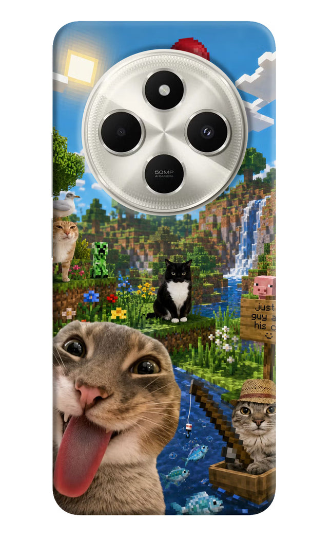Minecraft Cat Chaos Poco C75 5G Hard Case Back Cover by Casekaro