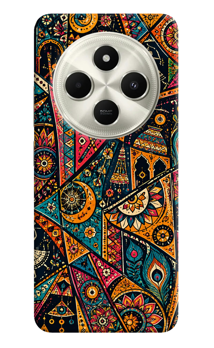 Folk Print Poco C75 5G Back Cover, Hard case