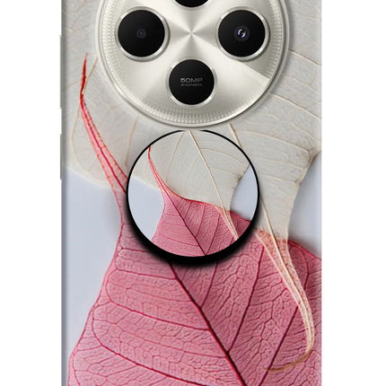 White Pink Leaf Poco C75 5G Pop Case by Casekaro