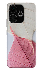 White Pink Leaf Poco M6 Plus 5G Back Cover