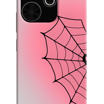 Pink Web Poco M6 Plus 5G Hard Case Back Cover by Casekaro