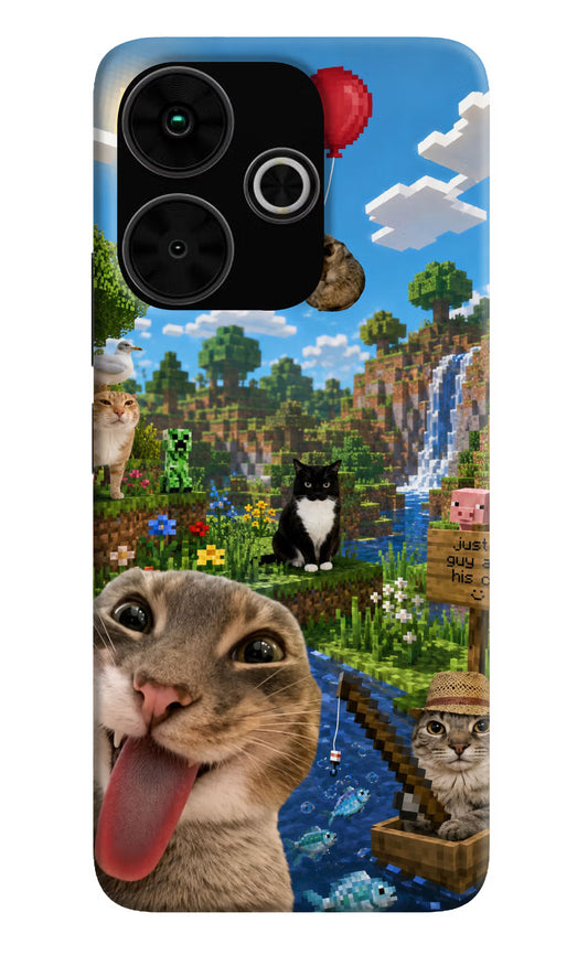 Minecraft Cat Chaos Poco M6 Plus 5G Hard Case Back Cover by Casekaro