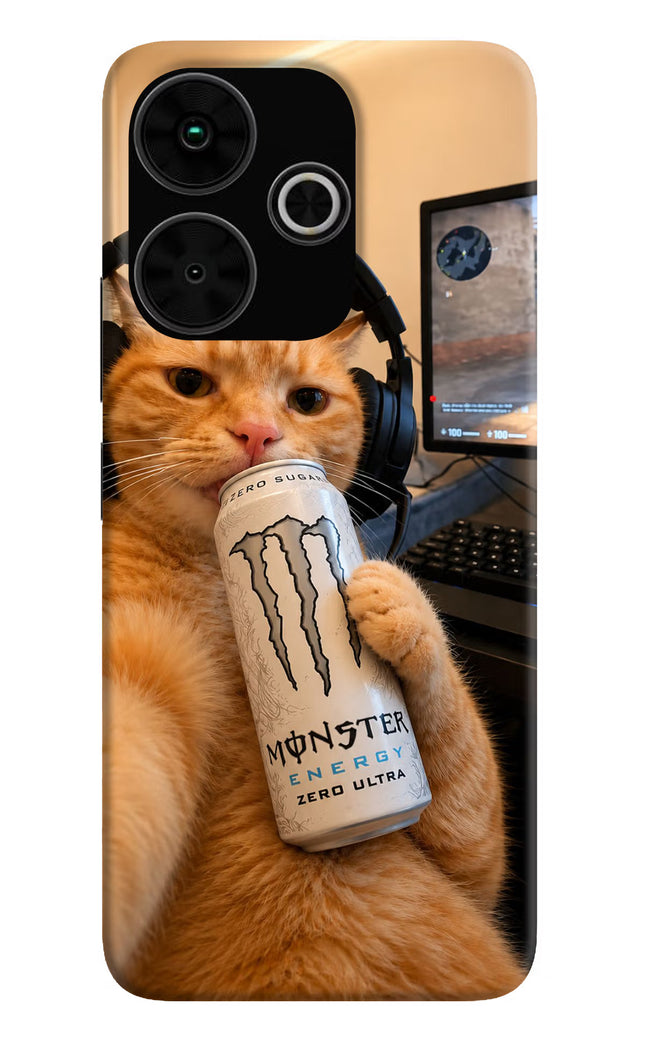 Gamer Cat Energy Poco M6 Plus 5G Hard Case Back Cover by Casekaro