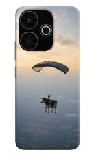 Skydiving Cow Poco M6 Plus 5G Hard Case Back Cover by Casekaro