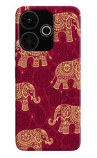 Maroon Elephant Poco M6 Plus 5G Hard Case Back Cover by Casekaro